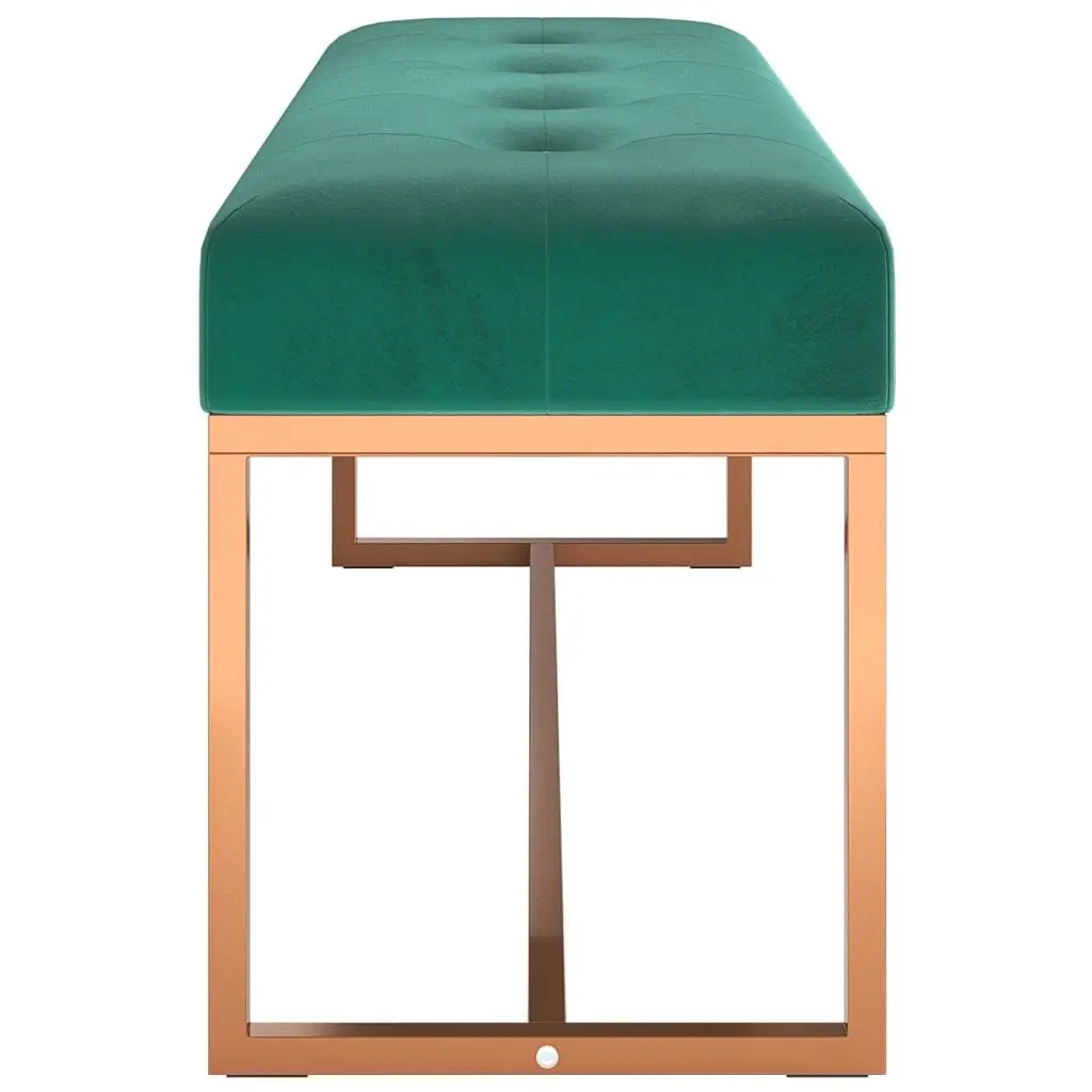 Storage Bench Velvet Padded Seat Living Room Bedroom Entryway Green 110 x 36 x 45 cm