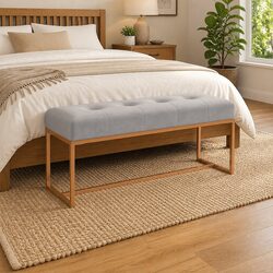 Comfortable Grey Velvet Storage Bench for Any Room