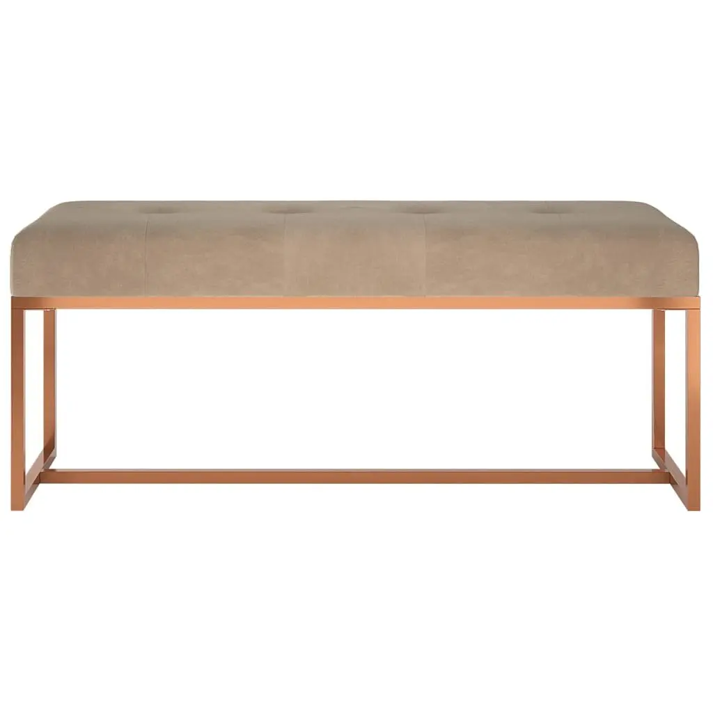 Beige Velvet Bench Offering Comfort and Style