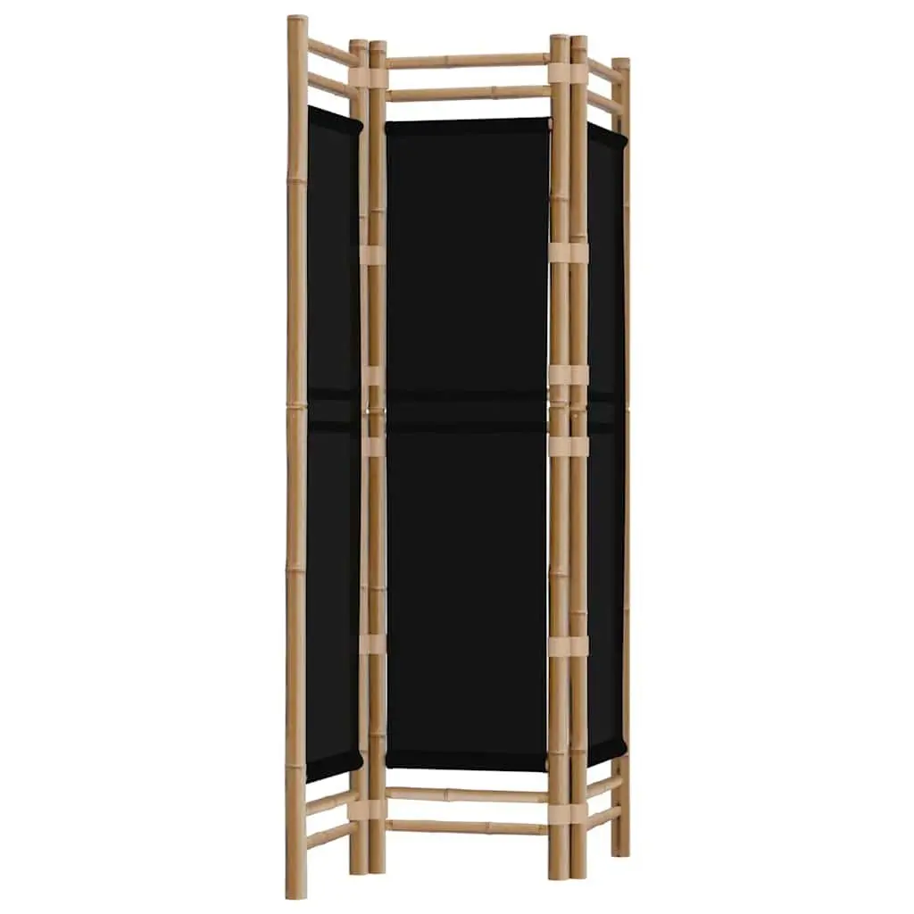 Folding Room Divider Privacy Screen 3 Panel Bamboo Canvas Black