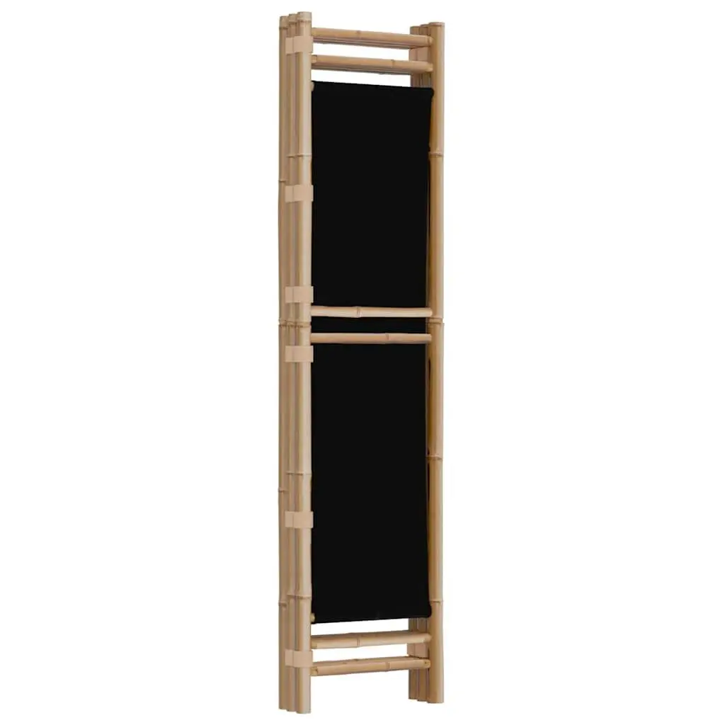 Folding Room Divider Privacy Screen 3 Panel Bamboo Canvas Black