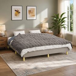 Cozy Grey Weighted Blanket 155x220cm 7kg for Comfort