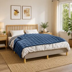 Weighted Blanket Blue 120x180cm 9kg Sleeping Aid Pressure Therapy Bedding