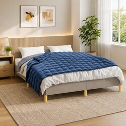 Weighted Blanket Blue 150x200 cm 7 kg Sleeping Aid Pressure Relief Comfort