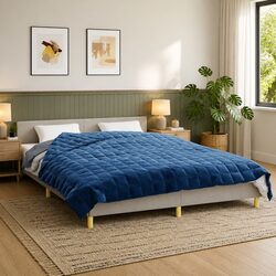 Blue Weighted Blanket 200x200 cm, 9 kg — Practical Comfort