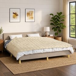 Practical Light Cream Weighted Blanket for Comfort at Night