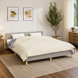 Cozy Cream Weighted Blanket 200x200 cm 9kg for Peaceful Sleep