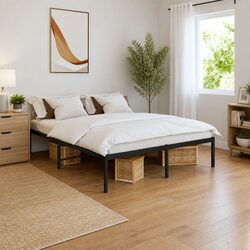 Reliable and Affordable Black Metal Bed Frame 150x200 cm