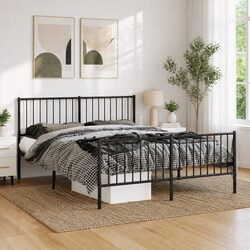 Reliable Black Metal Bed Frame Queen Size 135x190 cm