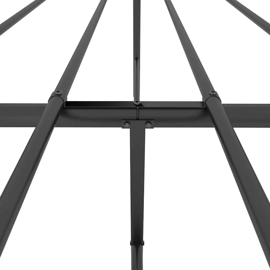 Metal Bed Frame 150x200 cm Black Bedroom Furniture with Headboard and Footboard