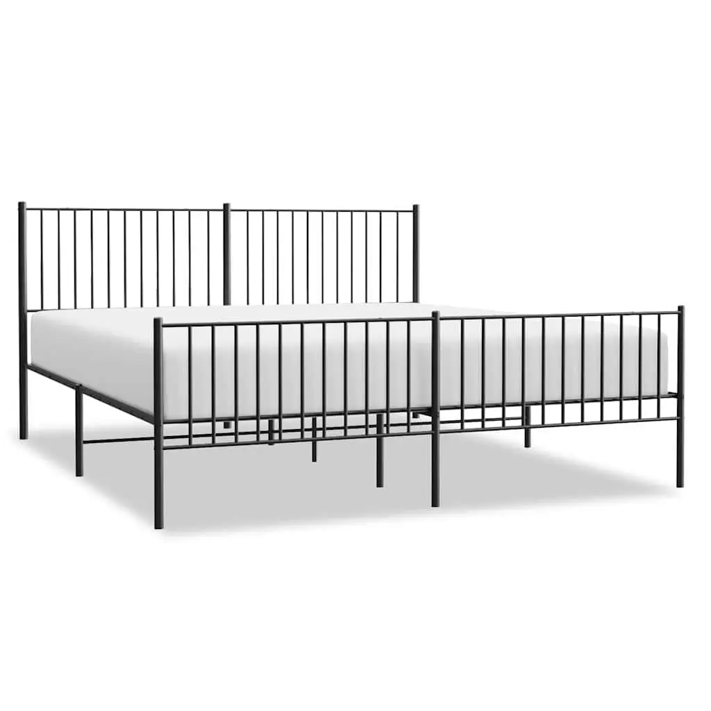 Black Steel King Size Bed Frame 183x203 cm