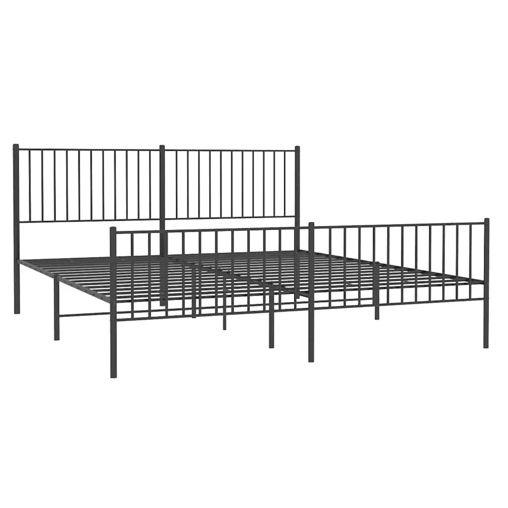 Black Steel King Size Bed Frame 183x203 cm