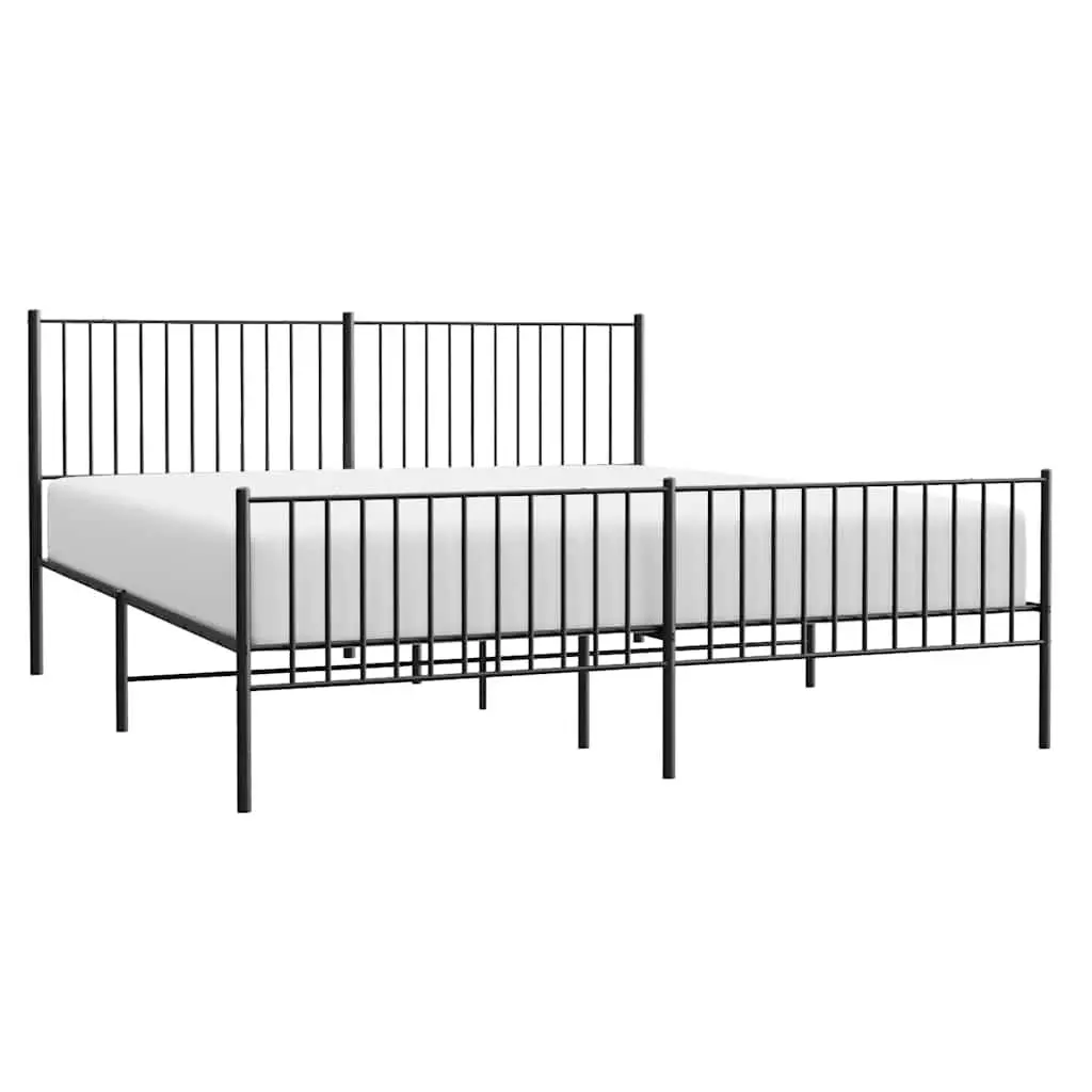 Black Steel King Size Bed Frame 183x203 cm