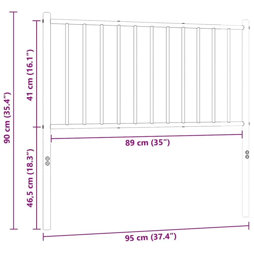 Metal Headboard Black 90cm Bed Header Bedroom Furniture Back Support