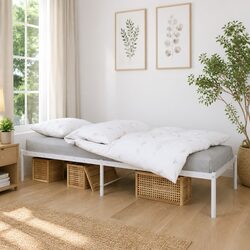 Reliable Metal Bed Frame 90x190 cm with Storage