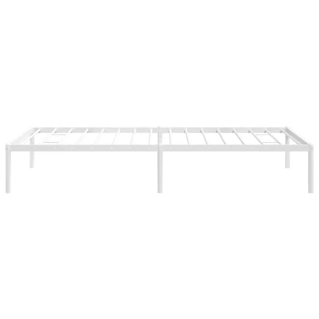 Metal Bed Frame 90x190 cm White Steel Platform Slat Support