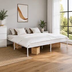 Reliable King Size Metal Bed Frame 183x203cm in White