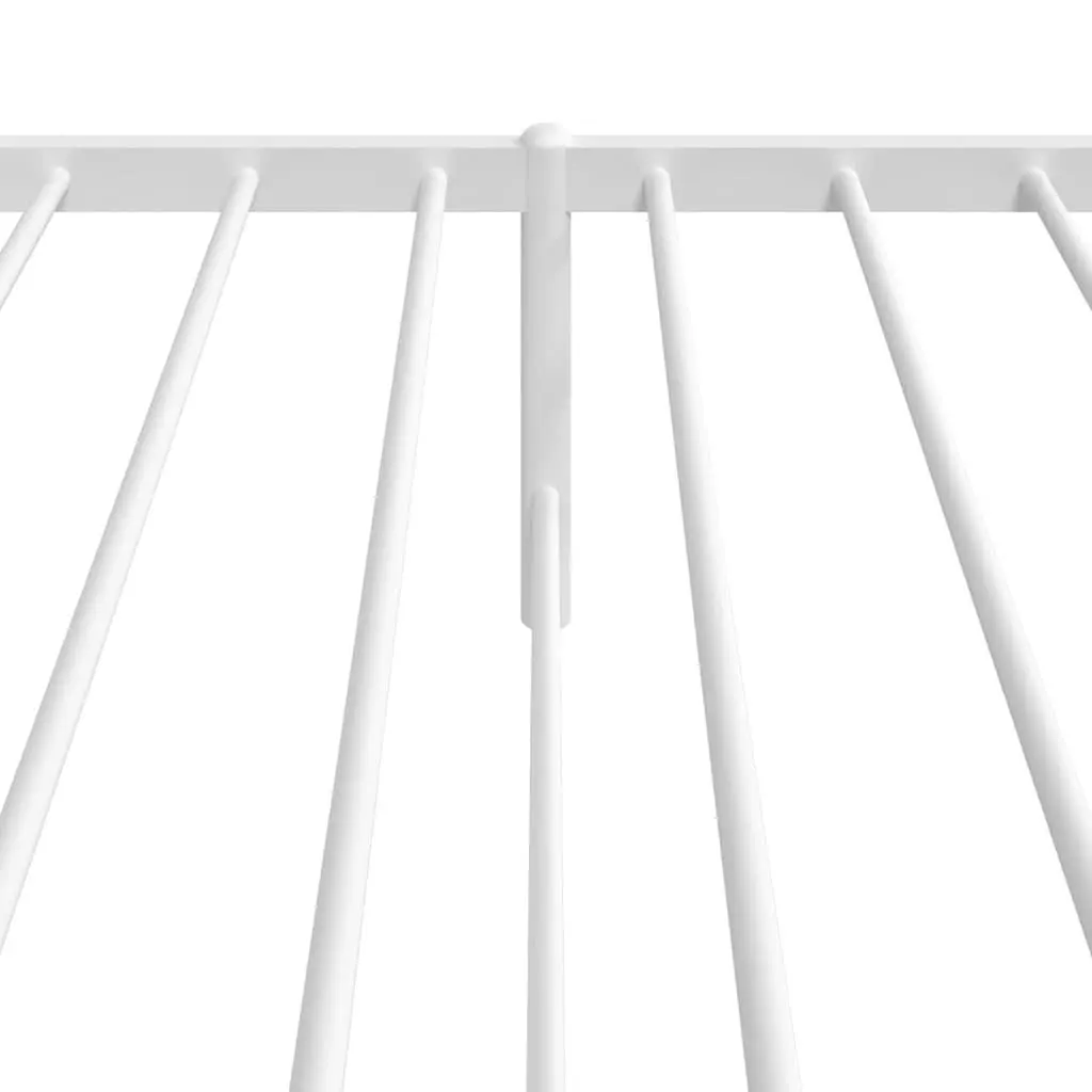Metal Bed Frame White 90x190 cm with Headboard Slatted Base Storage