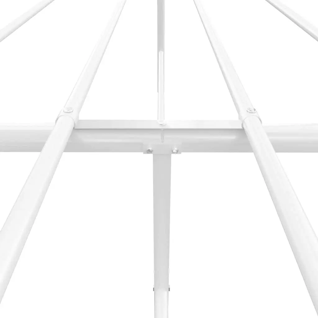 White Metal Bed Frame 150x200 cm with Storage