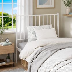 Reliable White Metal Headboard for Your 90cm Bed Frame