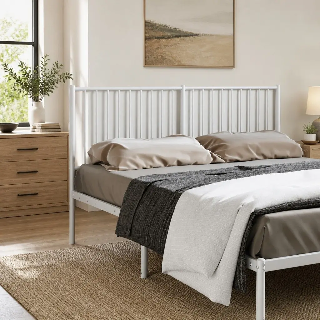 150cm White Metal Headboard