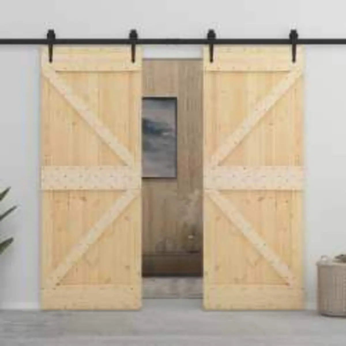 Solid Pine Wood Interior Door 80 x 210 cm Natural Brown Modern Minimalist Design