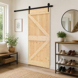 Reliable Solid Pine Wood Interior Door 90x210cm for Your Home