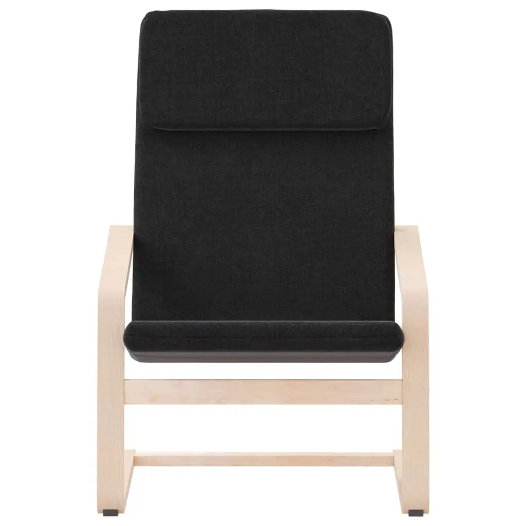 Relaxing Armchair Black Fabric Padded Seat Sturdy Frame Living Room Lounge Chair