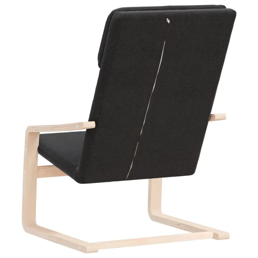 Relaxing Armchair Black Fabric Padded Seat Sturdy Frame Living Room Lounge Chair