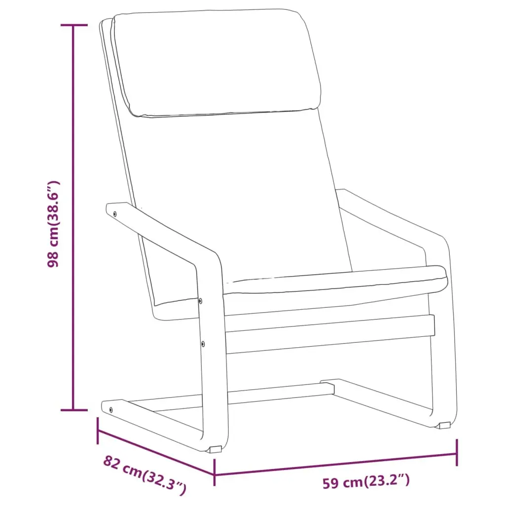 Relaxing Armchair Black Fabric Padded Seat Sturdy Frame Living Room Lounge Chair