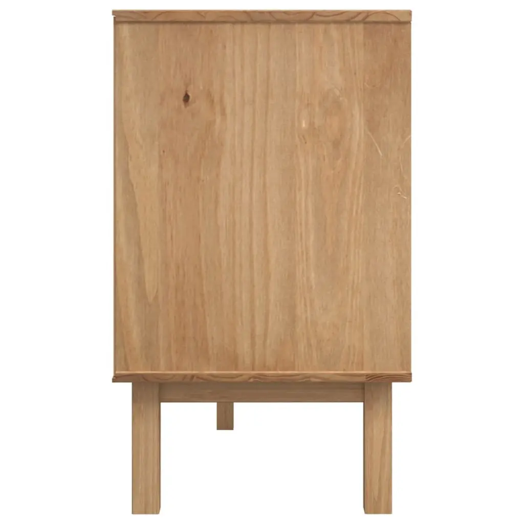 Solid Wood Pine Sideboard Storage 3 Drawers 3 Doors Brown
