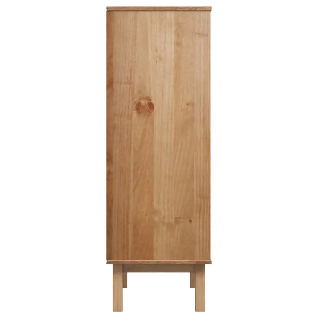 Highboard Storage Cabinet Solid Wood Pine 85x43x125cm 3 Drawers Brown
