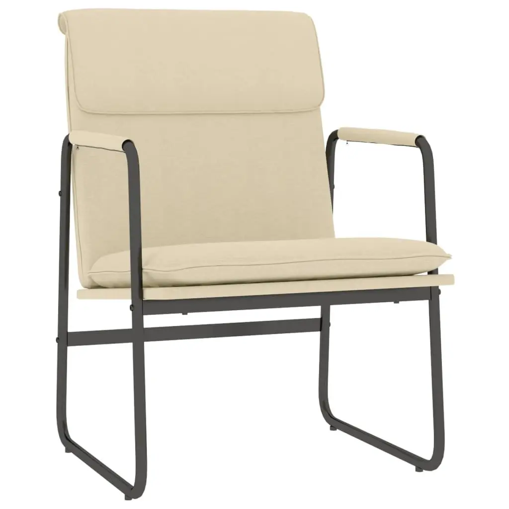 Recliner Armchair Upholstered Cream Fabric Lounge Chair Living Room Furniture