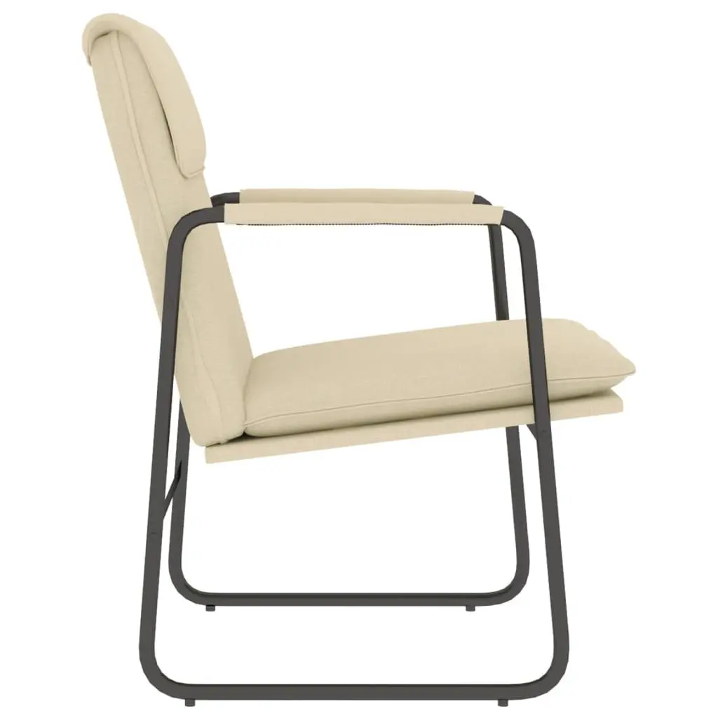 Recliner Armchair Upholstered Cream Fabric Lounge Chair Living Room Furniture