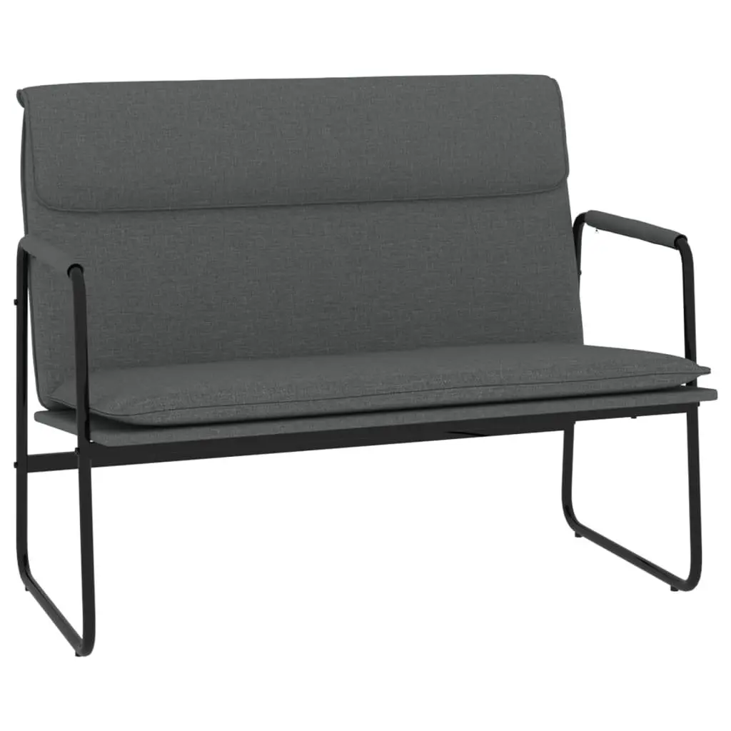 Bench Grey Fabric Upholstered Seating Furniture Living Room Relaxing Lounge
