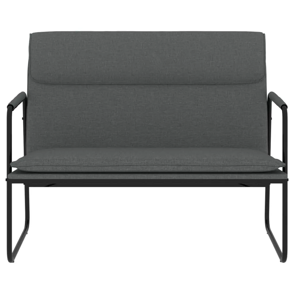 Bench Grey Fabric Upholstered Seating Furniture Living Room Relaxing Lounge