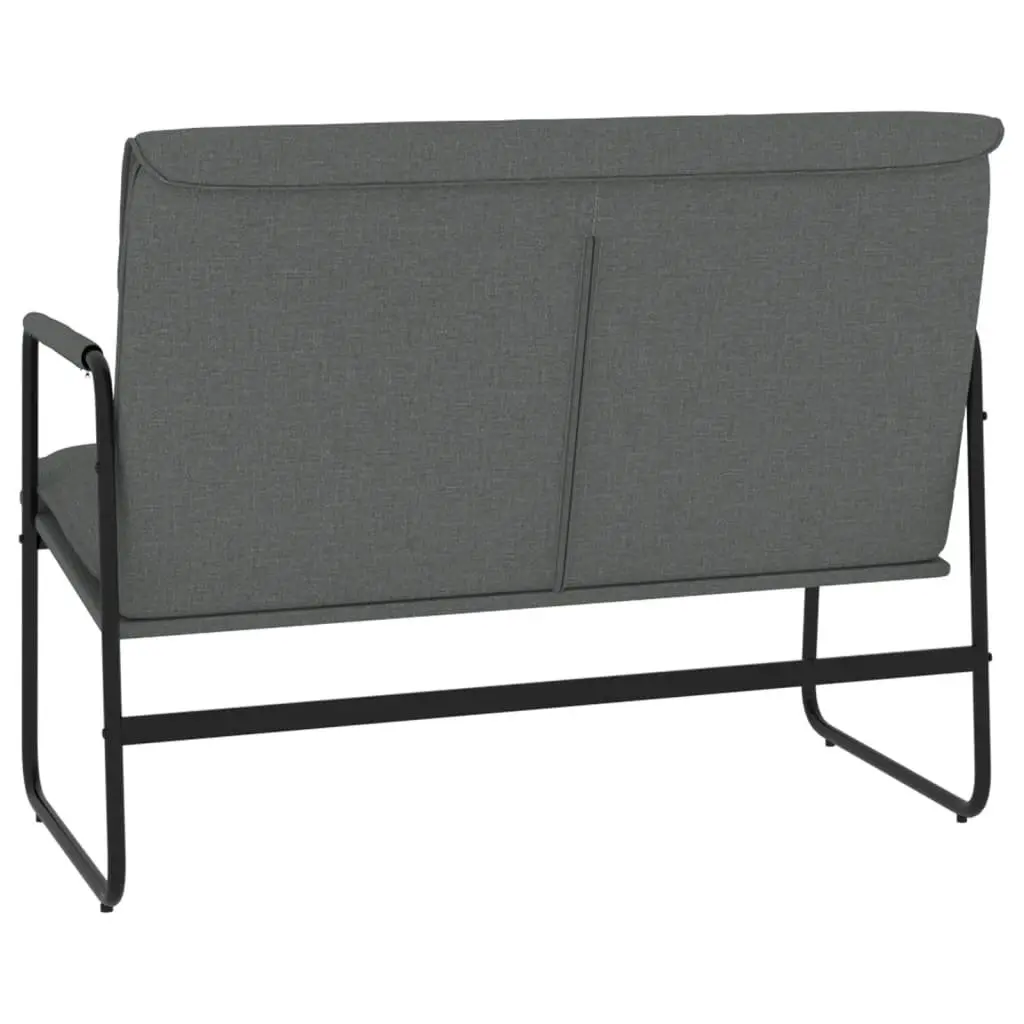 Bench Grey Fabric Upholstered Seating Furniture Living Room Relaxing Lounge