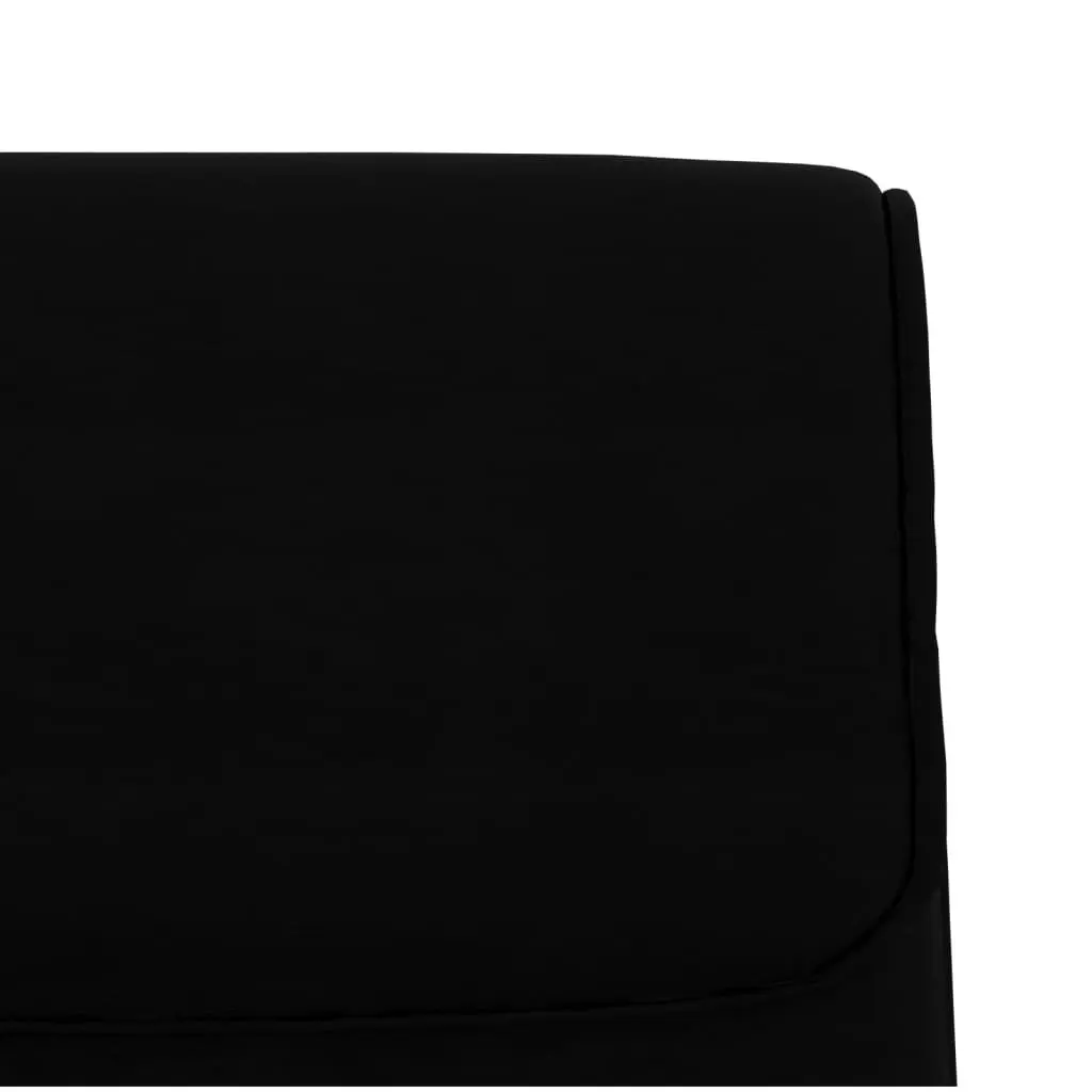 Black Faux Leather Bench with Padded Back Rest