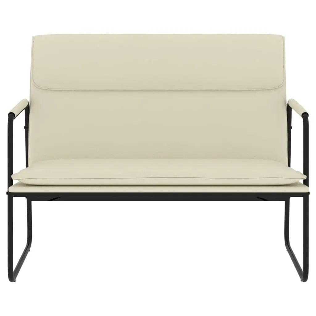 Faux Leather Bench Upholstered Seating Relaxation 100cm Cream