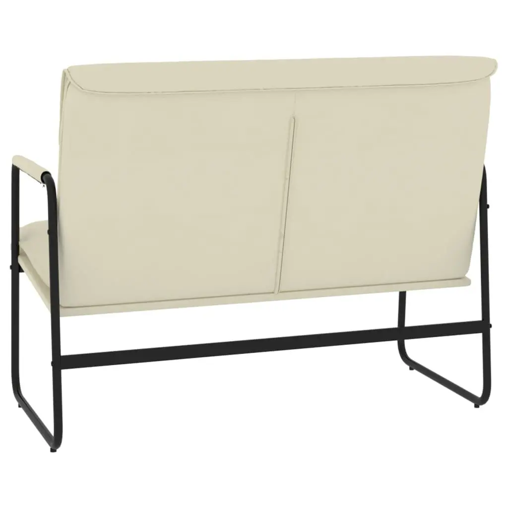 Faux Leather Bench Upholstered Seating Relaxation 100cm Cream