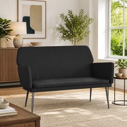 Reliable Black Velvet Bench with Luxurious Feel
