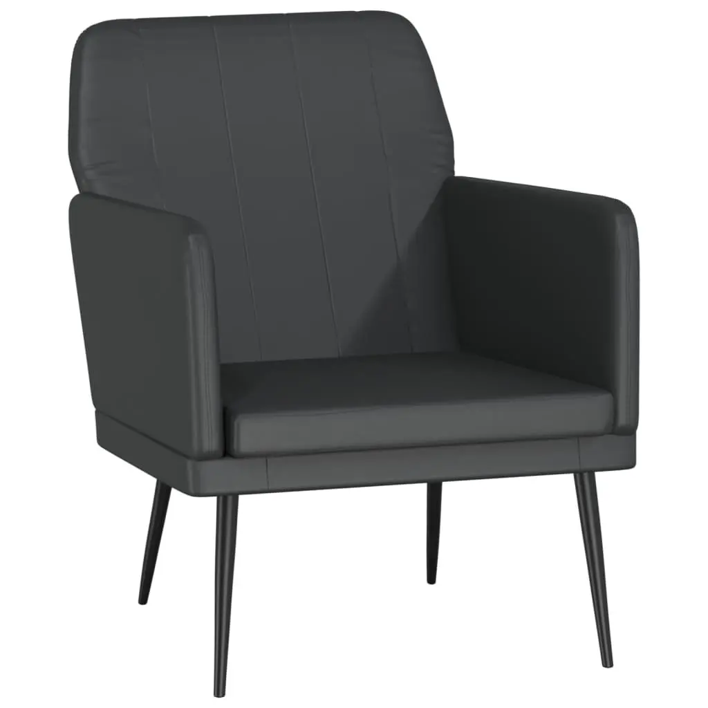 Faux Leather Armchair Relaxation Chair 61W x 78D x 80H cm Black