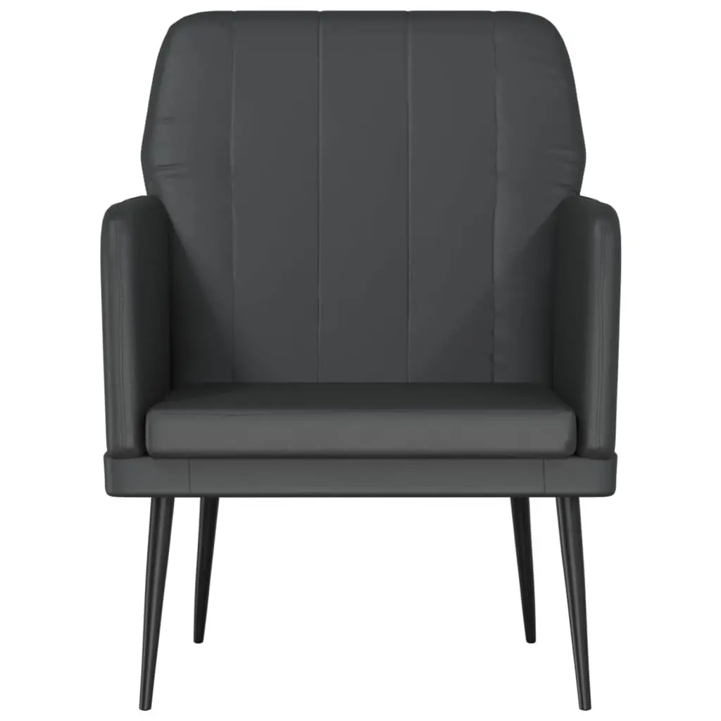 Faux Leather Armchair Relaxation Chair 61W x 78D x 80H cm Black