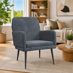 Reliable Dark Grey Velvet Armchair for Your Comfort