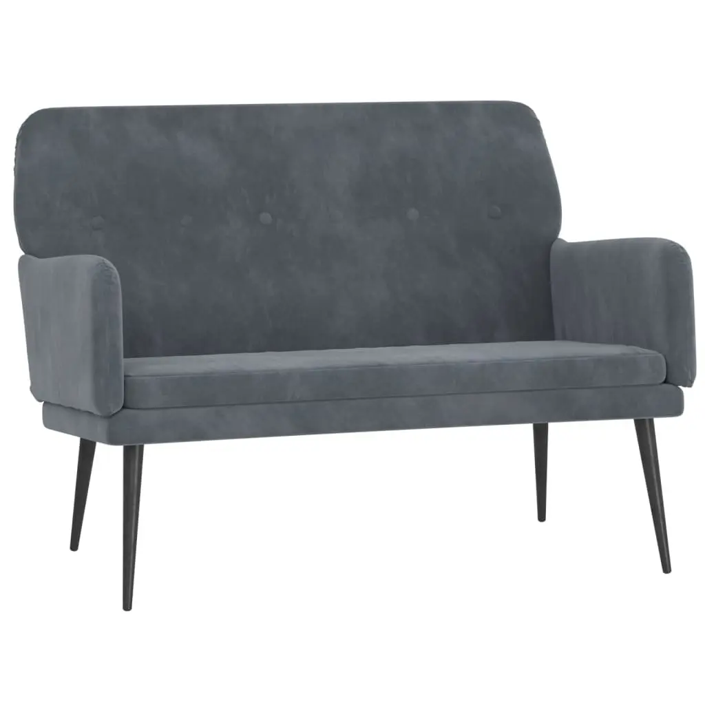 Bench Upholstered Seating Armrest Padded Seat Living Room 108 x 79 x 79 cm Dark Grey