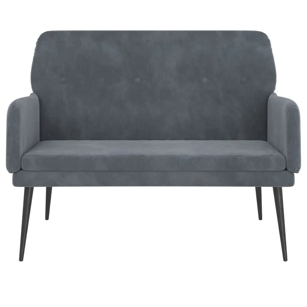 Bench Upholstered Seating Armrest Padded Seat Living Room 108 x 79 x 79 cm Dark Grey
