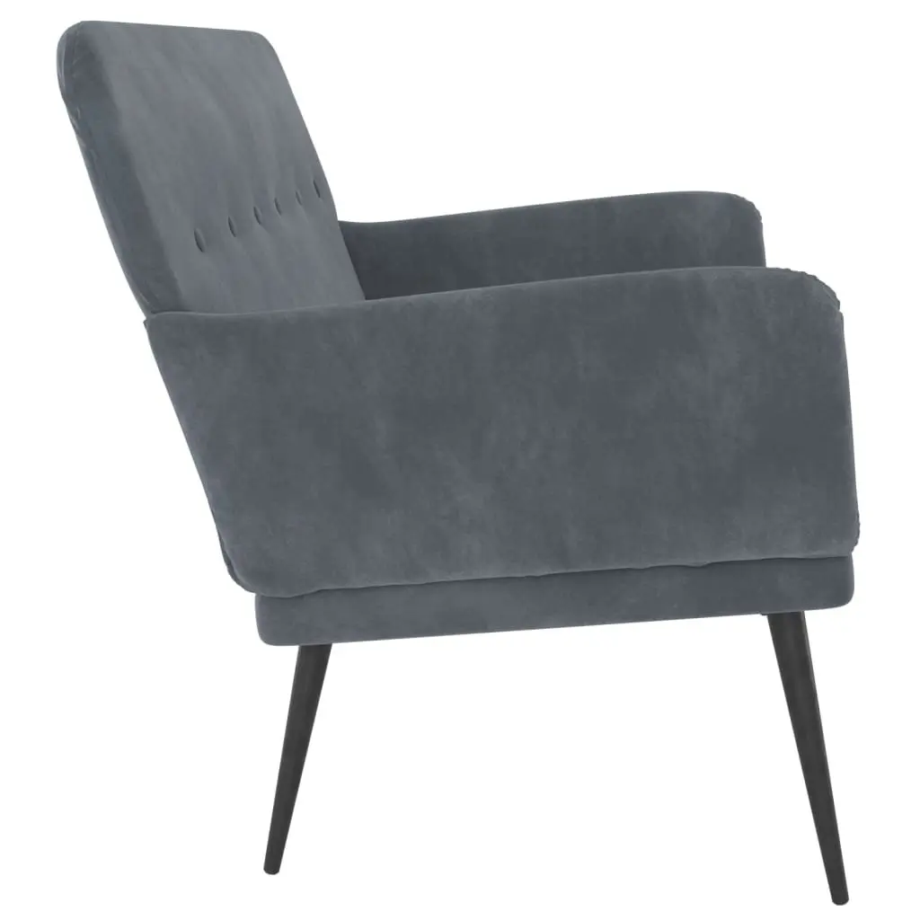 Bench Upholstered Seating Armrest Padded Seat Living Room 108 x 79 x 79 cm Dark Grey