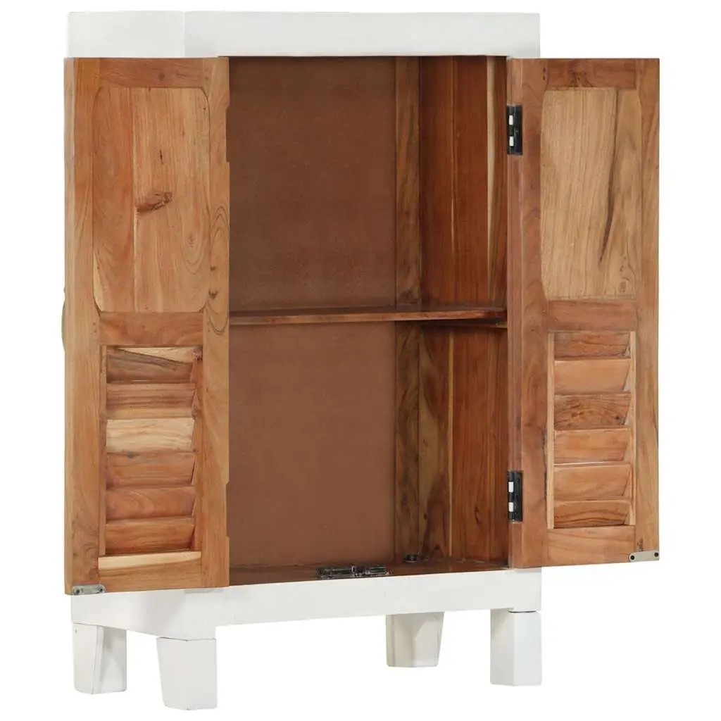 Solid Wood Acacia Sideboard Storage Cabinet 55x30x90cm White
