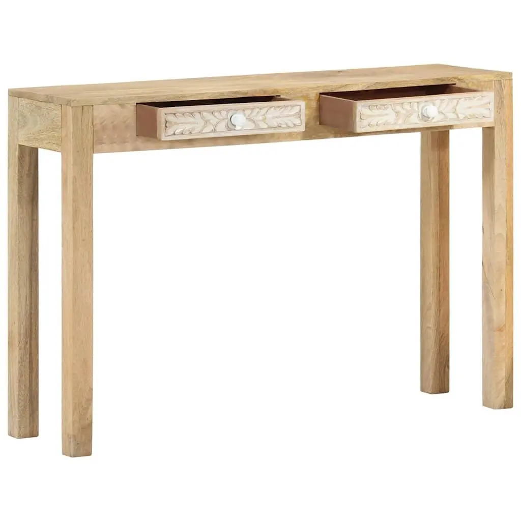 Console Table with Storage Drawers in Brown