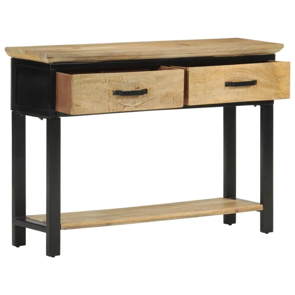 Console Table 110x30x75cm Solid Mango Wood 2 Drawers Shelf Storage Entryway